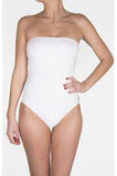 SHAN TECHNO-GRAPH strapless one piece in white