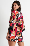 SHAN Frida  Short silk kimono cover up