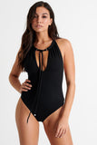 SHAN High neck one-piece Caviar