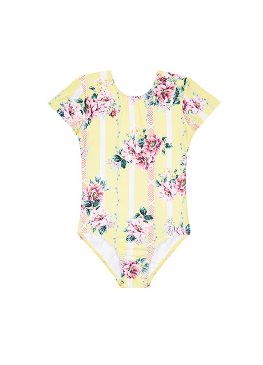 SEAFOLLY NANNA'S HOUSE CUT OUT TANK ONE PIECE LEMON
