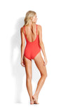 SEAFOLLY DOUBLE STRAP ONE PIECE CHILLI
